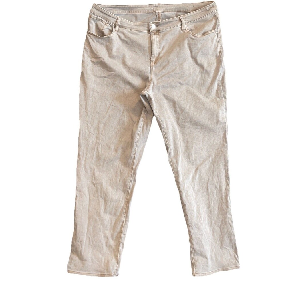Chicos Perfect Stretch Girlfriend Slim Leg Ankle Jeans 3 Tan Comfort Shaping fit